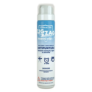 Zig Zag Spray corpo antipuntura Inodore Insettivia!, Flacone spray 75 ml