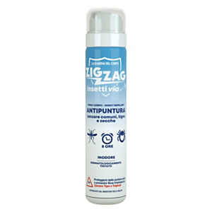 Zig Zag Spray corpo antipuntura Inodore Insettivia!, Flacone spray 75 ml Zig Zag Spray corpo antipuntura Inodore Insettivia!, Flacone spray 75 ml
