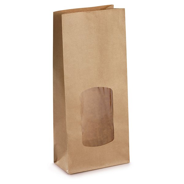 Zwart geschenkzakje met venster 8,5x21,5x5 cm - 2