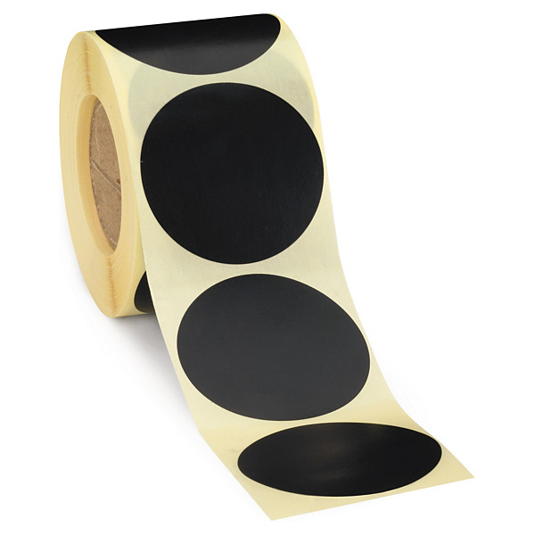 Zwart verwijderbare signaaletiketten diameter 40mm - 1