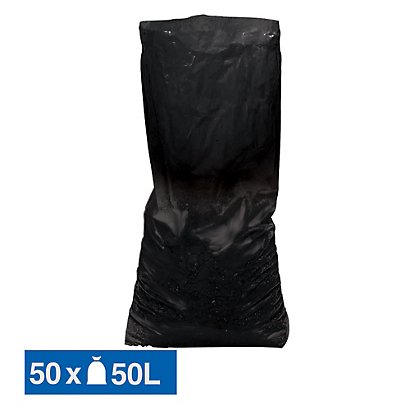 Zwarte puinzakken 50 L, set van 50 - 1