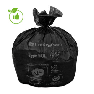 Zwarte vuilniszakken Flexigreen 50 L, set van 500
