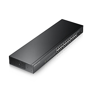 Zyxel GS-1900-24 v2, Géré, L2, Gigabit Ethernet (10/100/1000), Full duplex, Grille de montage, 1U GS1900-24-EU0102F Zyxel GS-1900-24 v2, Géré, L2, Gigabit Ethernet (10/100/1000), Full duplex, Grille de montage, 1U GS1900-24-EU0102F