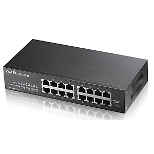 Zyxel GS1100-16, Non-géré, Gigabit Ethernet (10/100/1000), Grille de montage, Montage mural GS1100-16-EU0103F Zyxel GS1100-16, Non-géré, Gigabit Ethernet (10/100/1000), Grille de montage, Montage mural GS1100-16-EU0103F