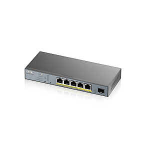 Zyxel GS1350-6HP-EU0101F, Géré, L2, Gigabit Ethernet (10/100/1000), Connexion Ethernet, supportant l'alimentation via ce port (PoE), Montage mural Zyxel GS1350-6HP-EU0101F, Géré, L2, Gigabit Ethernet (10/100/1000), Connexion Ethernet, supportant l'alimentation via ce port (PoE), Montage mural
